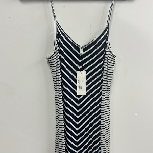 New Leshop stripe navy maxi Sun dress L - Picture 2 of 7